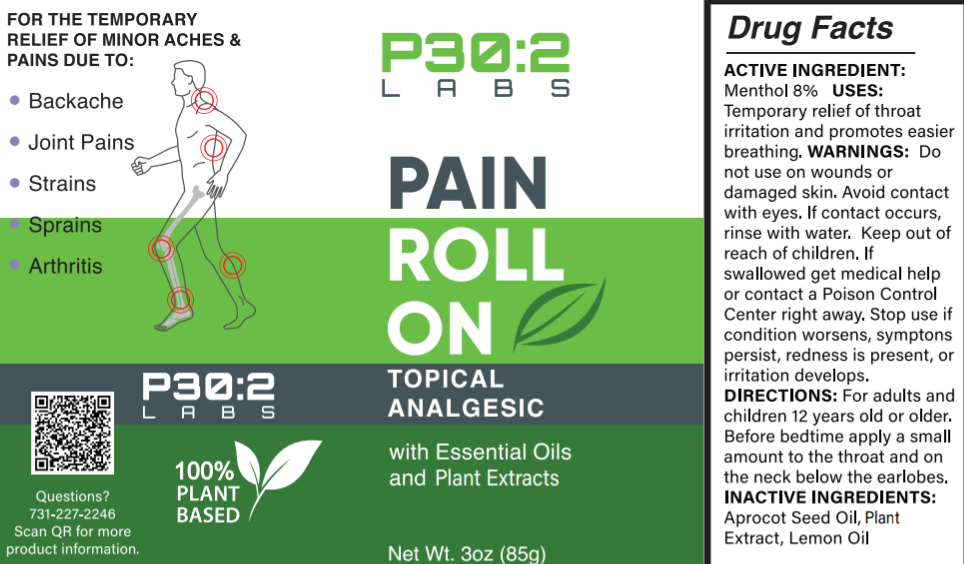P30:2 Roll On 100% Plant Based Pain Relief 3 oz