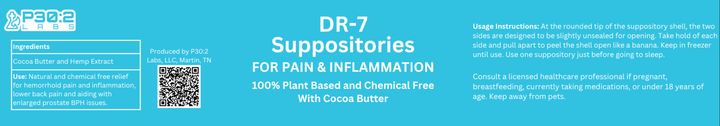 Suppositories for Pain and Inflammation - 10 Count in Resealable Pouch